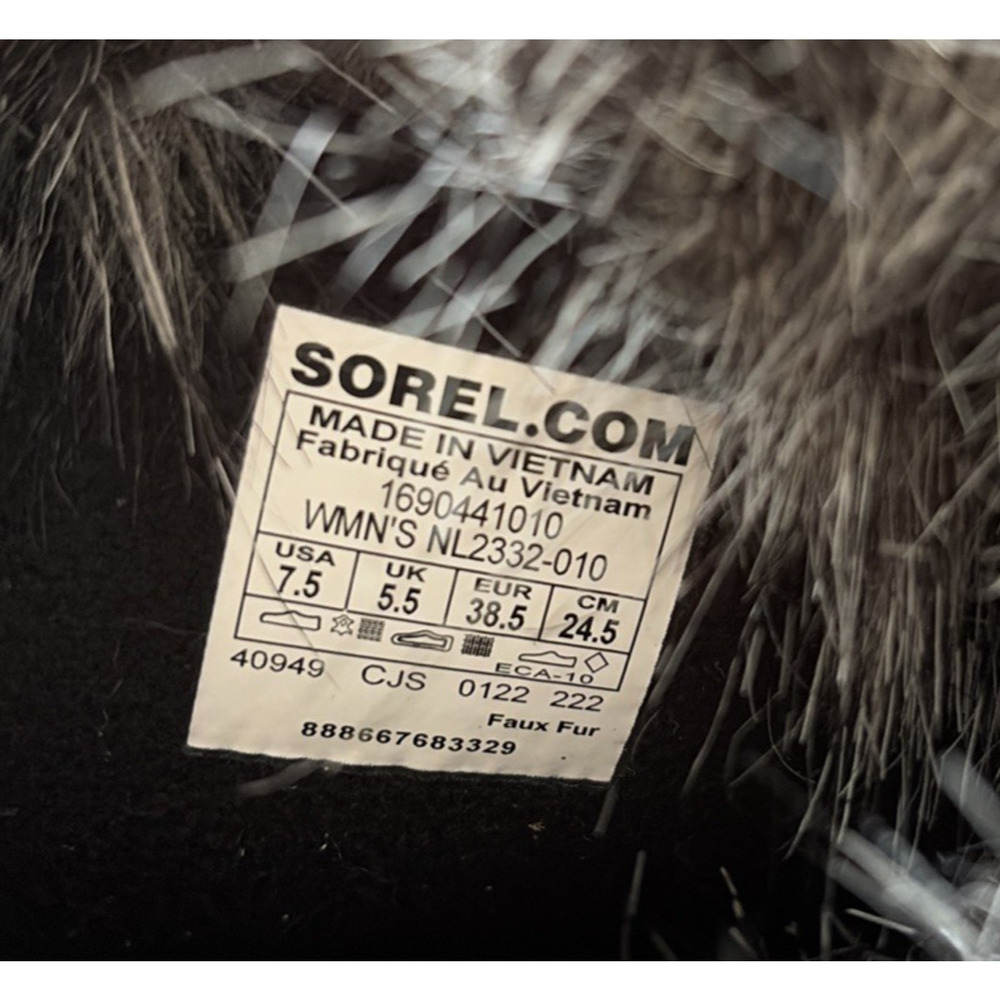 Sorel Womens Tofino 2 Fur Waterproof Tall Lace Insulated Boots 7.5 Black Winter - Picture 10 of 12
